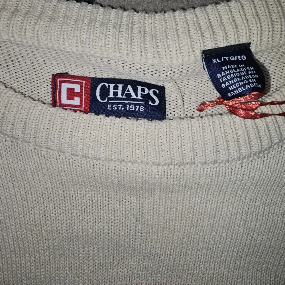 Chaps Men's Cream American Flag Sweater‎ XL